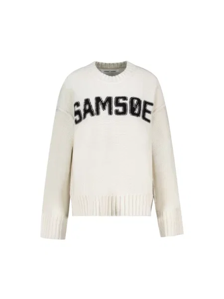 Sweter Samsoe Samsoe wełniany beżowy