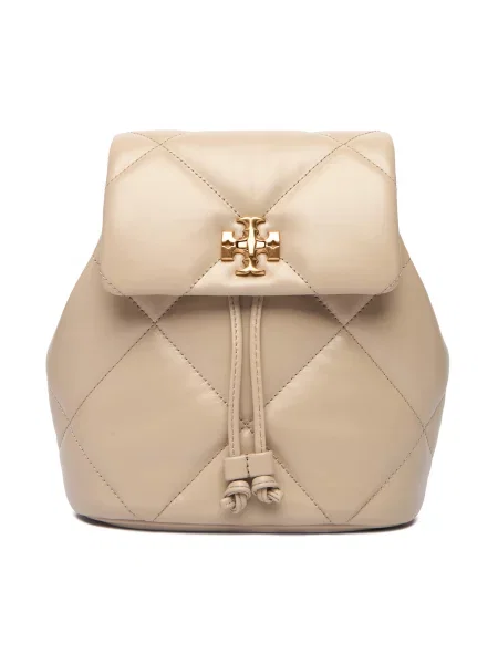 Kuprinės Tory Burch Kira Diamond Quilt Small Bacpack Écru
