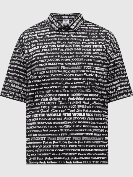Сорочка в контрастний принт Vetements чорна