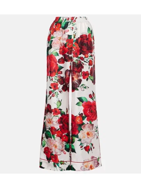 Pantaloni Dolce&gabbana din satin cu model floral