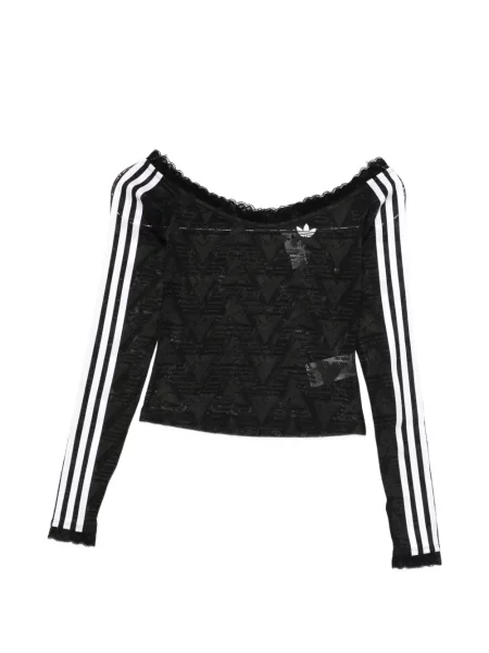 Яке Adidas с качулка с дантела черно