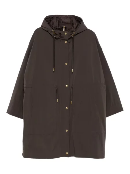 Palton Moncler cu glugă maro
