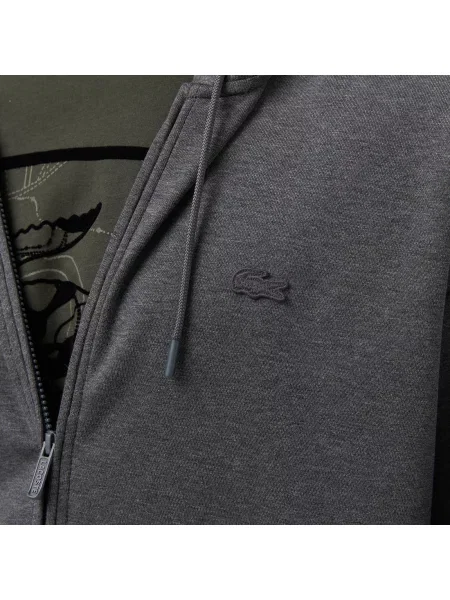 Lacoste Bluza Z Kapturem Relaxed Fit szara