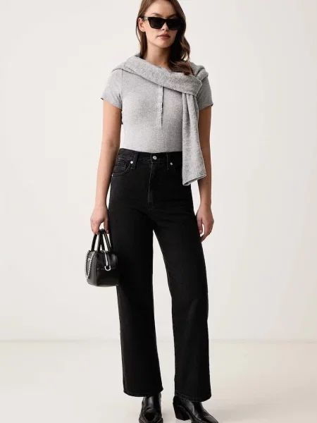 Levi's tričko dámske s elastanom DRY GOODS POINTELLE SS HENLEY sivá