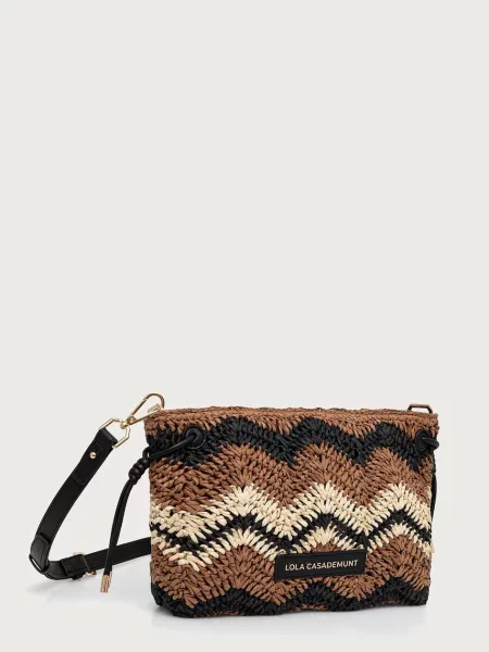 Lola Casademunt crossbody torbica pletena rjava