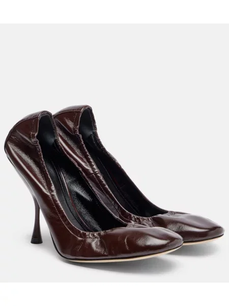 Pantofi cu toc Phoebe Philo din piele bordo