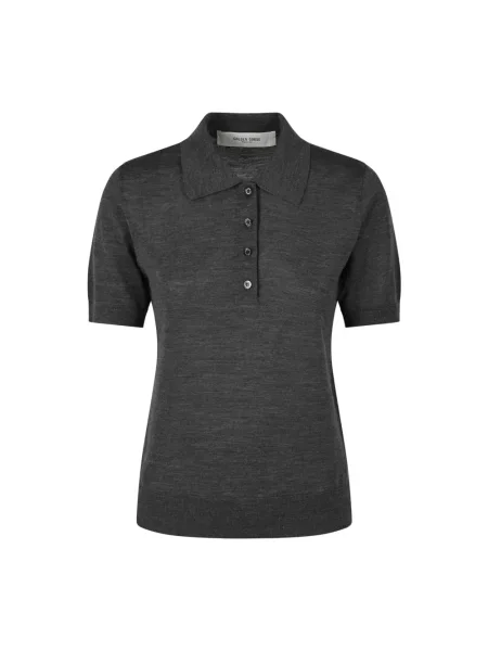 Koszula z krótkim rękawem Golden Goose z wełny merino szara