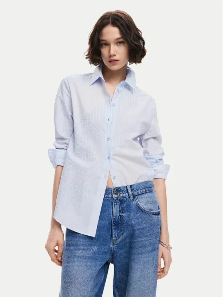 Desigual Cămașă Chiba celest albastru