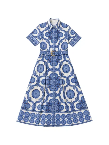 Rochie midi Cara Cara cu model floral cu imagine alb