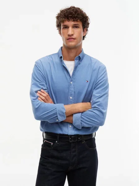 Tommy Hilfiger Cămașă | catifea reiată albastru