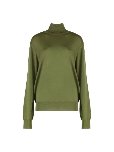 Sweter z golfem Saint Laurent do golfa zielony
