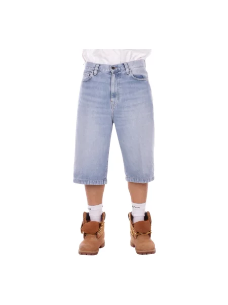 Krótkie szorty jeansowe Carhartt Wip niebieskie