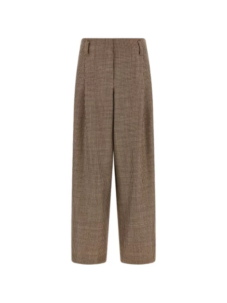 Pantaloni Brunello Cucinelli în carouri maro