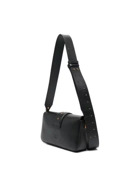 Torebka crossbody Pinko skórzana pikowana czarna