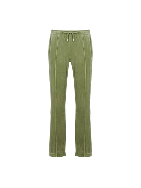 Pantaloni Juicy Couture din velur alergare evazate verde