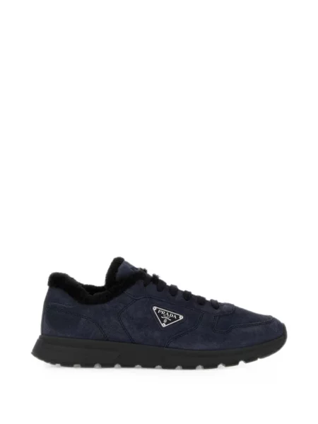 Sneakerși Prada din piele de căprioară albastru