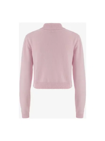 Sweter z golfem Jil Sander wełniany różowy