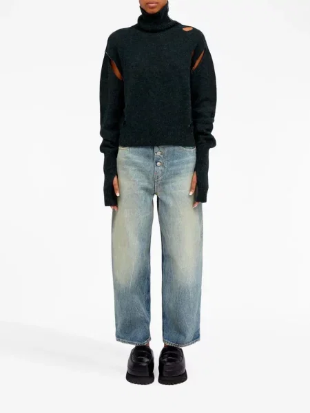 Svetr Mm6 Maison Margiela s oděrkami zelený