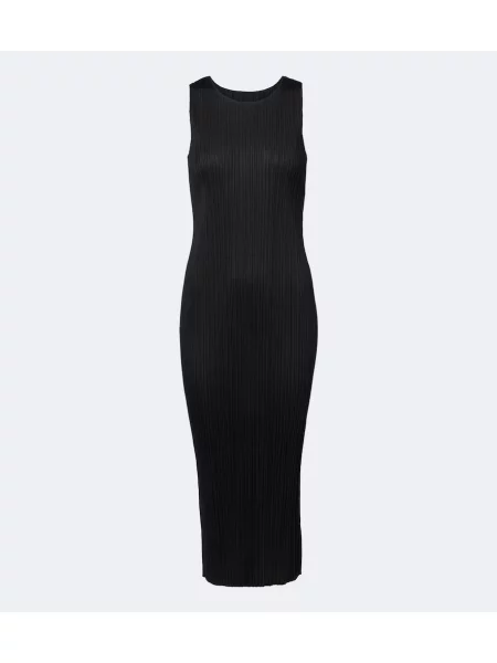 Rochie midi Pleats Please Issey Miyake negru