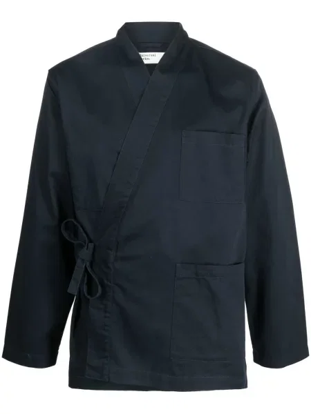 Džínová bunda Universal Works s vázáním modrá