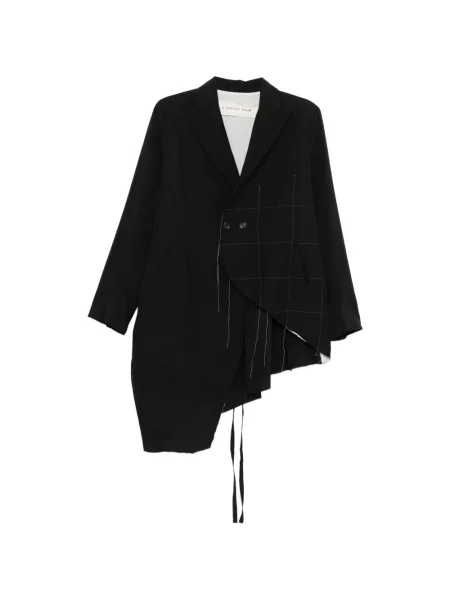Sacou A Tentative Atelier în carouri asimetric negru