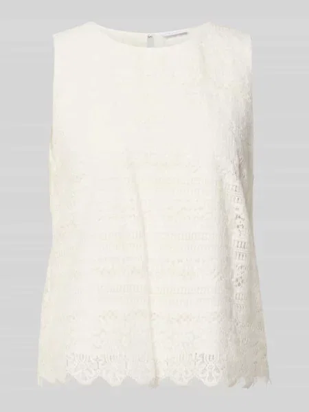 Top Comma z okrągłym dekoltem koronkowy biały