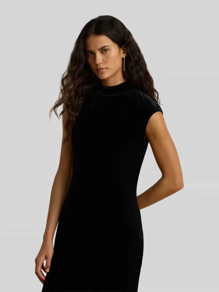 Sukienka wieczorowa z wysokim rozcięciem Lauren Ralph Lauren czarna
