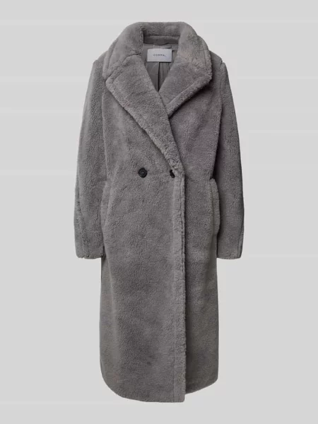 Płaszcz ze sztucznego futra z połami Comma