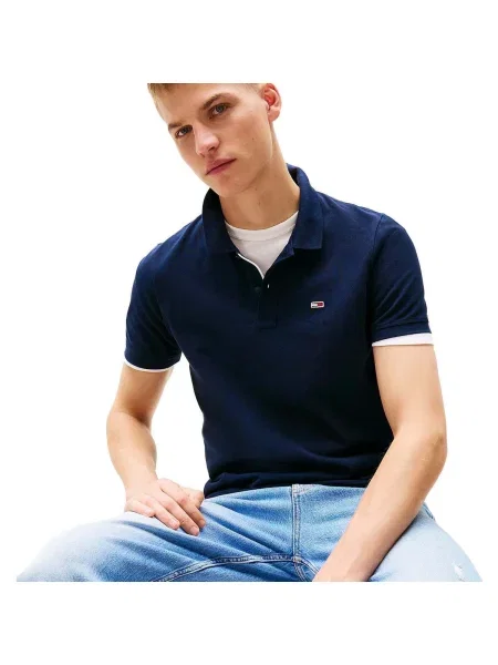 Polo Tommy Jeans albastru