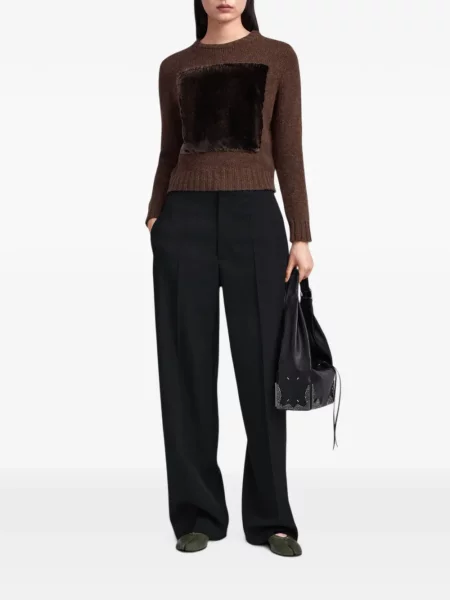Pantaloni Maison Margiela din satin negru