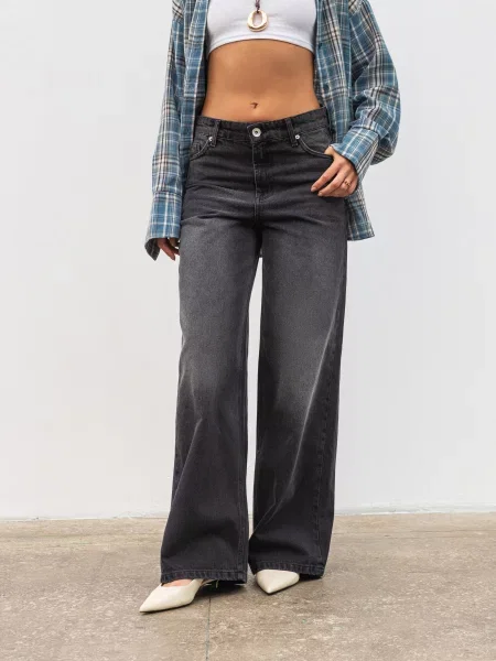 Широкі джинси Romashka Вейв сірий