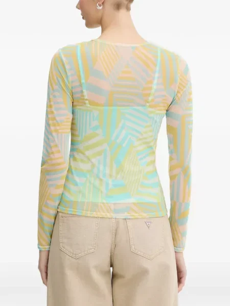 Tricou Never Fully Dressed cu imagine cu imprimeu geometric plasă