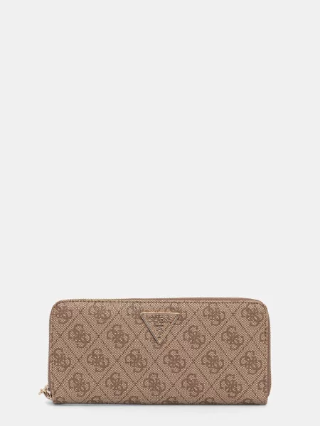 Портфейл GUESS Laurel Ii Slg Large Zip Around Latte Logo Universal кафяво