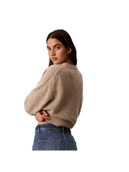 Sweter Calvin Klein wełniany beżowy