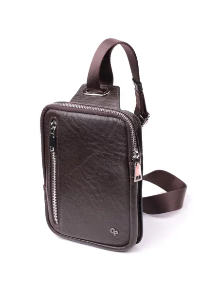 Кожаная сумка кросс-боди Grande Pelle коричневая