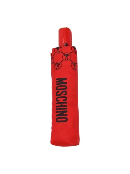 Parasol Moschino z logo czerwony