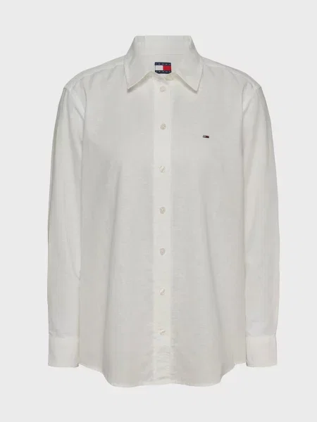 Лляна сорочка Tommy Jeans біла