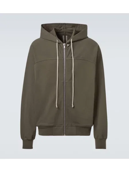 Mikina s kapucí Rick Owens jersey zelená