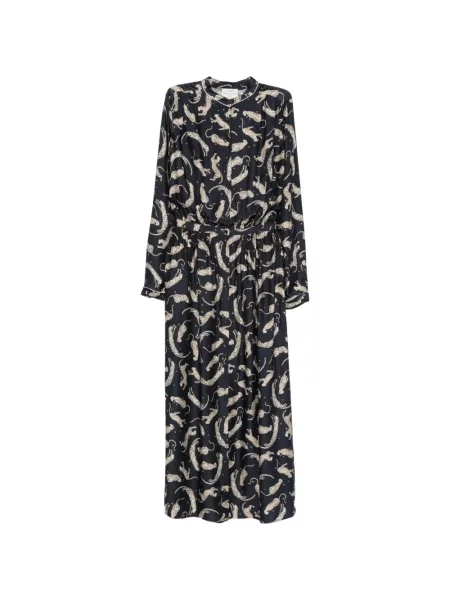 Rochie midi Forte_forte cu imagine cu model leopard albastru