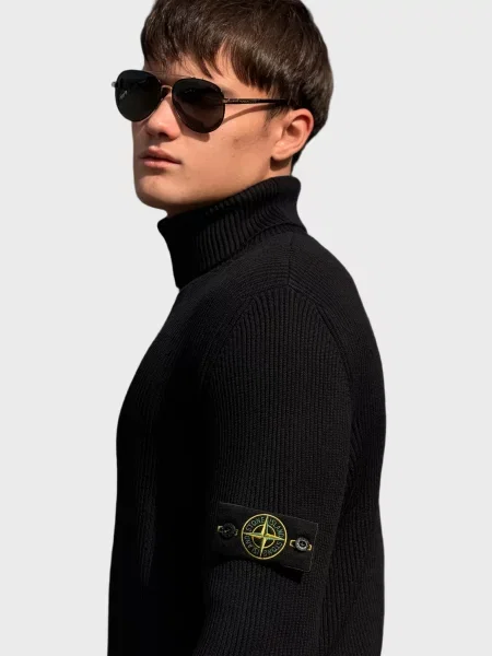 Вовняна толстовка Stone Island з камінням для гольфу синя