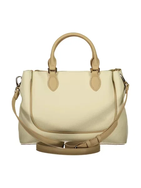 Lniana shopperka Valentino By Mario Valentino beżowa