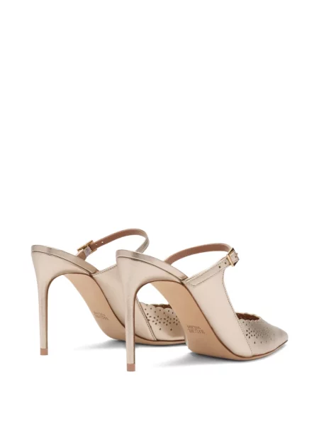 Papuci tip mules Malone Souliers cu broderie auriu