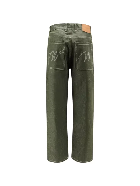 Pantaloni Walk In Paris cu broderie verde