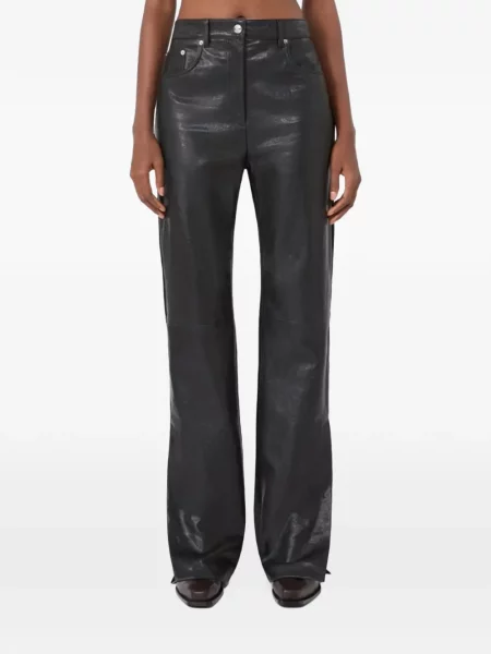 Pantaloni Sportmax din piele negru