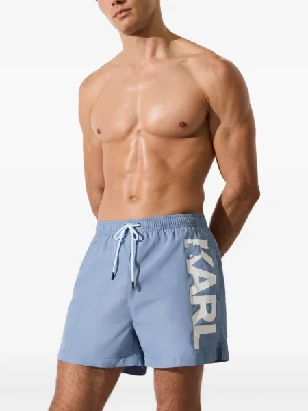 Slip de baie Karl Lagerfeld cu imagine albastru