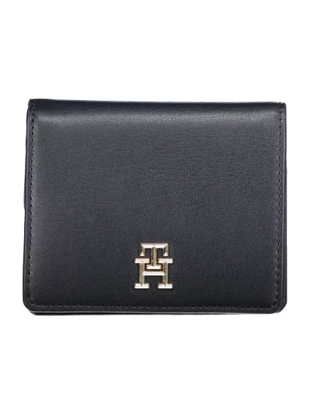 Lniany portfel Tommy Hilfiger czarny