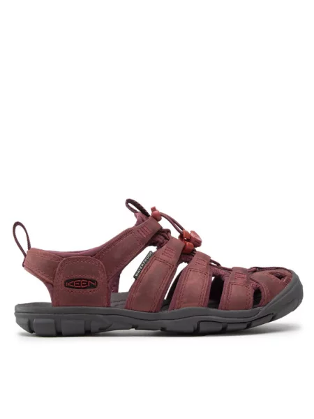 Keen Sandály Clearwater Cnx Lleather Bordó