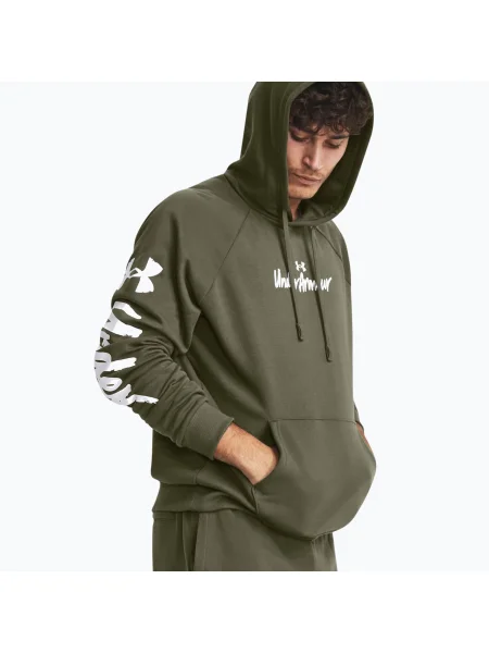 Флийс суичър с качулка Under Armour с качулка бяло