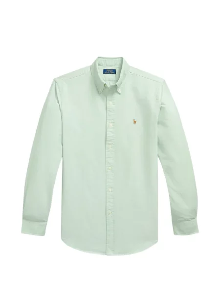 Πουκάμισο Polo Ralph Lauren υφαίνω διαγωνίως πράσινο