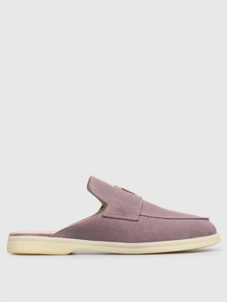 Замшеві мюлі з гравіюванням логотипа Babe Pay Pls фіолетові